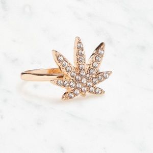 Pacsun Gold happy Leaf Ring